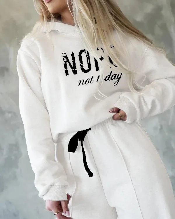 2-Piece Sports Set: Hoodie & High-Waist Wide-Leg Pants