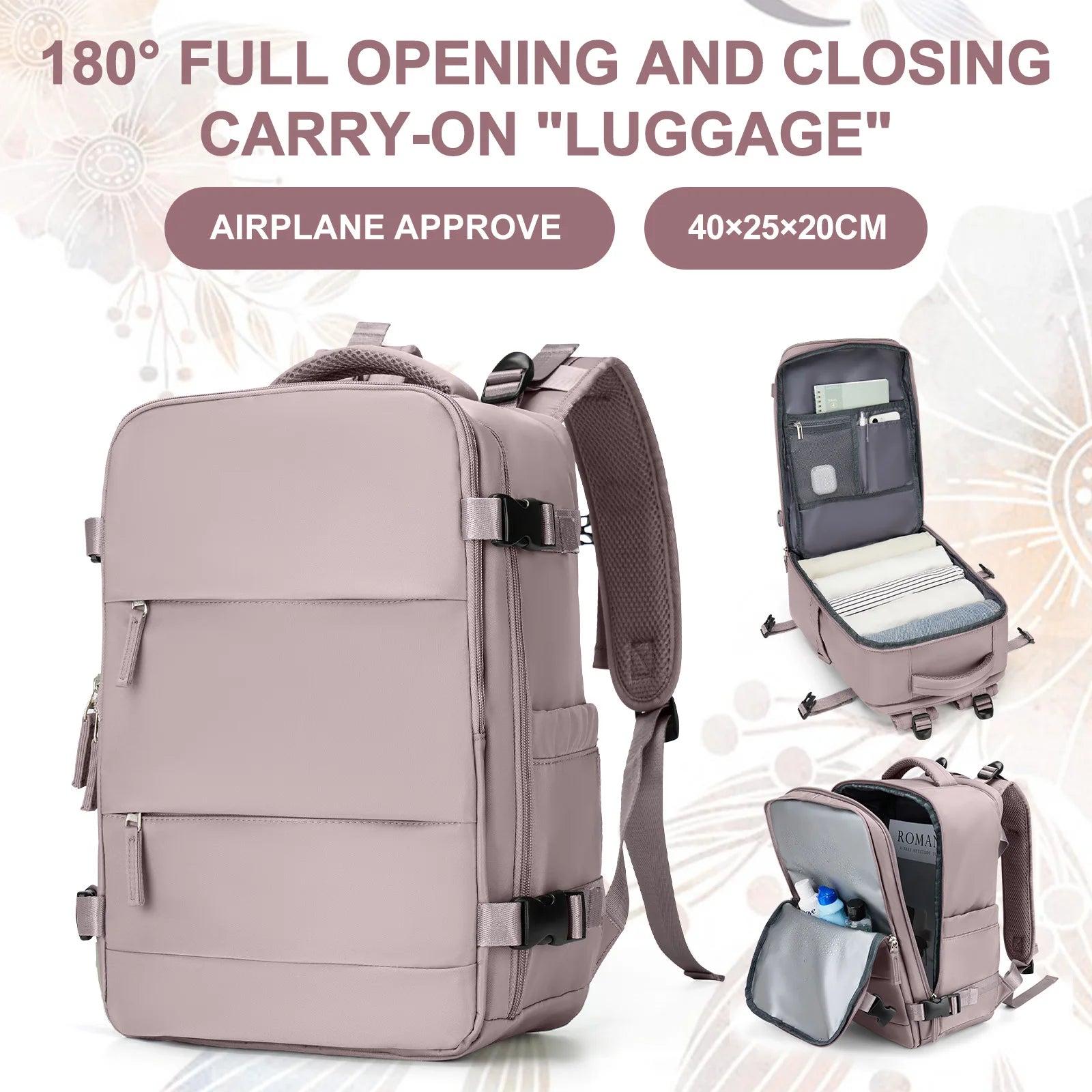 15.6inch Laptop Bag Men's Executive Work Backpack, Backpack Ryanair 40x20x25,Vacuum Packaged Travel Backpack Short-Trip Rucksack - Mammalook