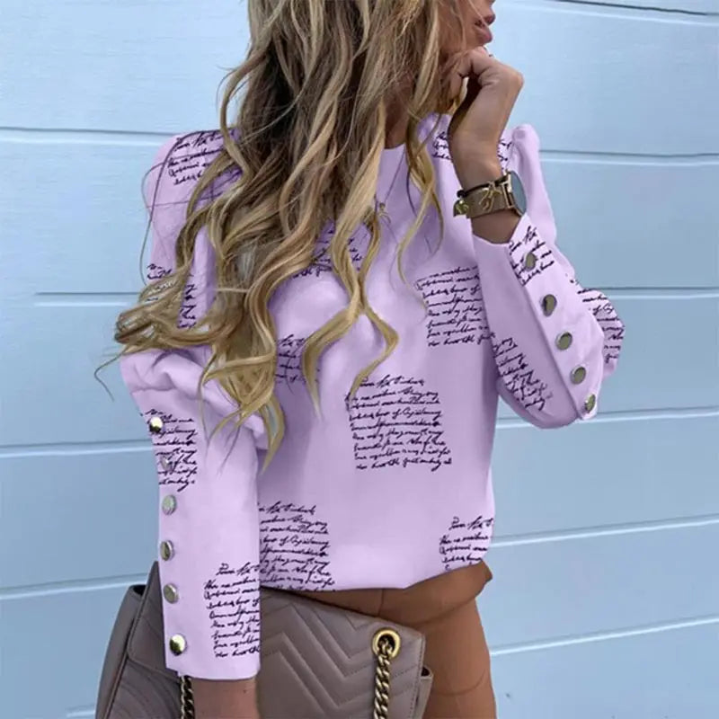 Long Sleeve Blouse - Casual Loose