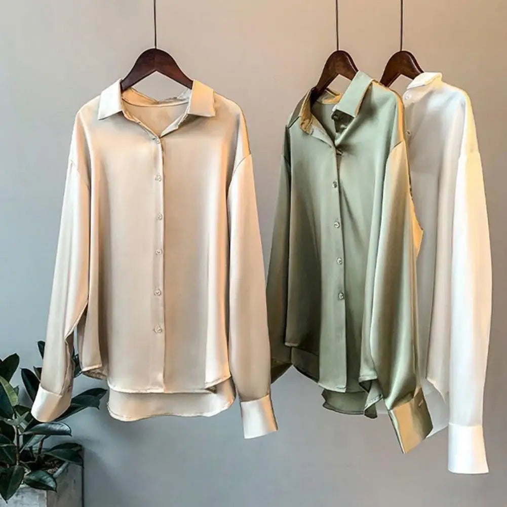 Long Sleeves Blouse - Turndown Collar