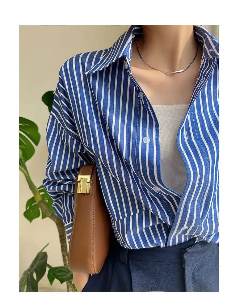Striped Shirt - Chiffon Blouse for Women