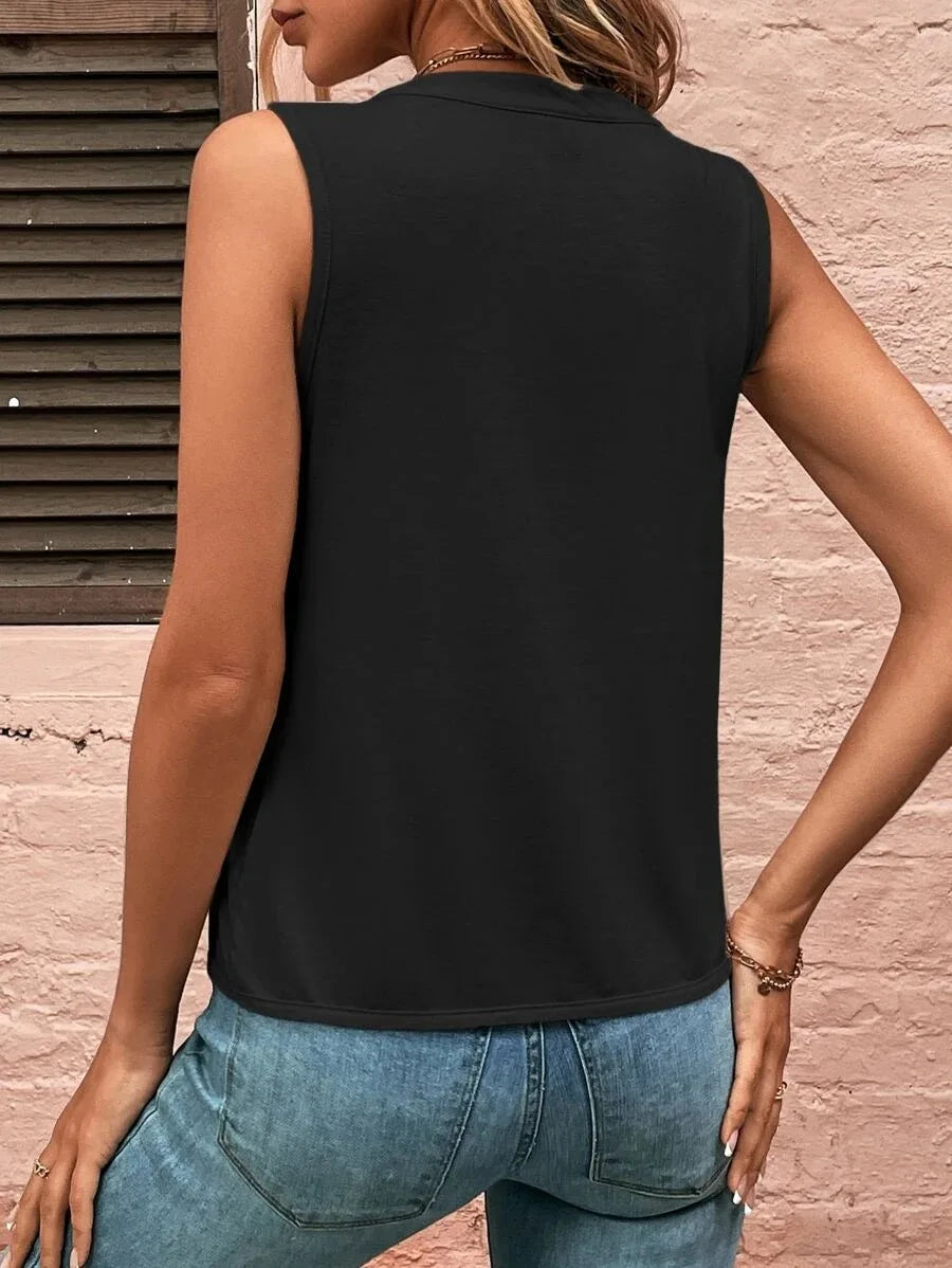 V-Neck Tank Top – Vintage Sleeveless Summer Blouse
