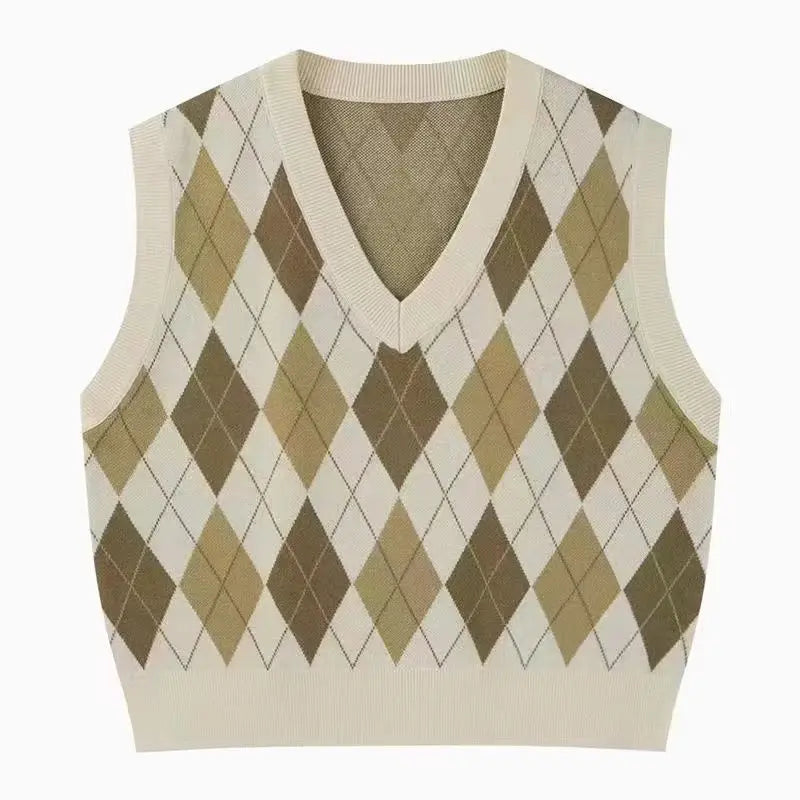 V-Neck Sweater Vest Sleeveless Oversized