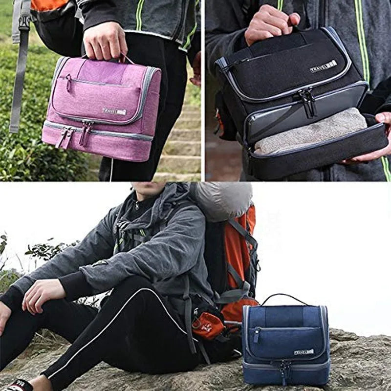 Designer Hanging Toiletry Bag Travel Cosmetics Bag Waterproof Oxford Organizer for Travel Accessories Toiletry Kit for Men Women - Mammalook