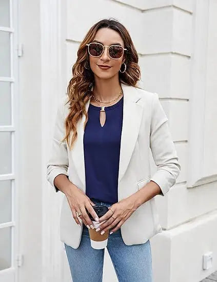 Elegant Solid Color Pullover - Long Sleeved Shirts