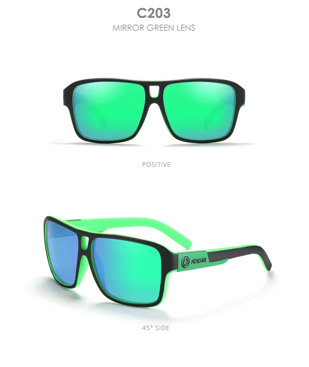 KDEAM 2024 Men's Polarized Sunglasses JAM Style Large Square Frame Glasses Colorful Running Mountaineering Fishing Women Goggles - Mammalook