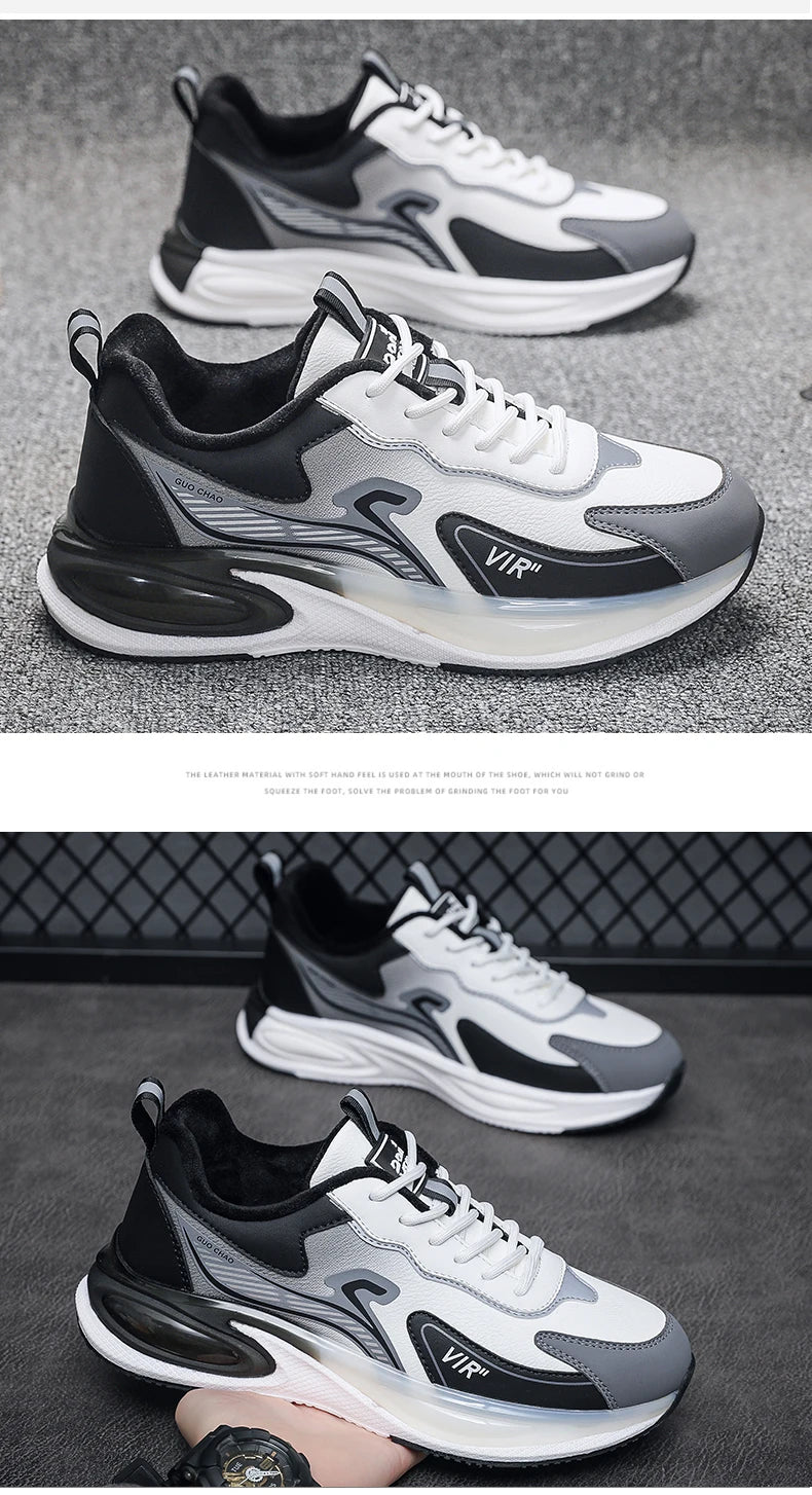 Men’s Platform Athletic Sneakers – Casual Street Style & Winter-Warm Sport Shoes