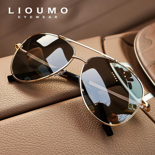 LIOUMO Polarized Aviation Sunglasses – Stylish & Anti-Glare Pilot Glasses for Men & Women