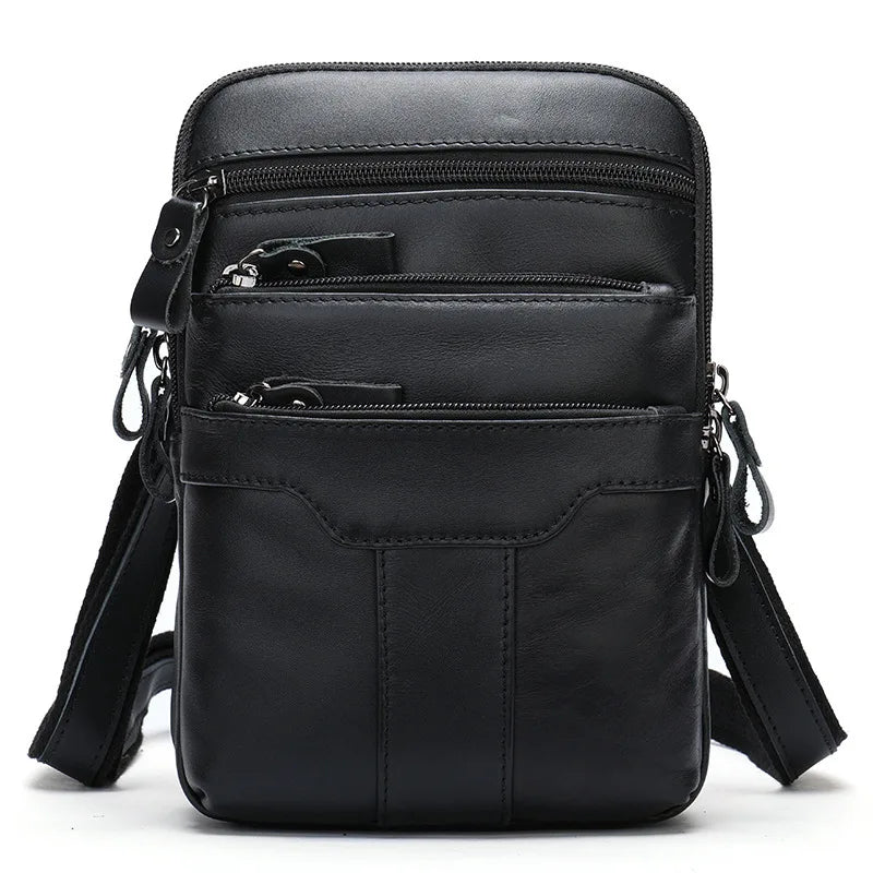 WESTAL Cowhide Retro Wear Belt Small Hanging Bag Multi-Functional Leather Shoulder Cross Bag Men's Mobile Phone Small Bag - Mammalook