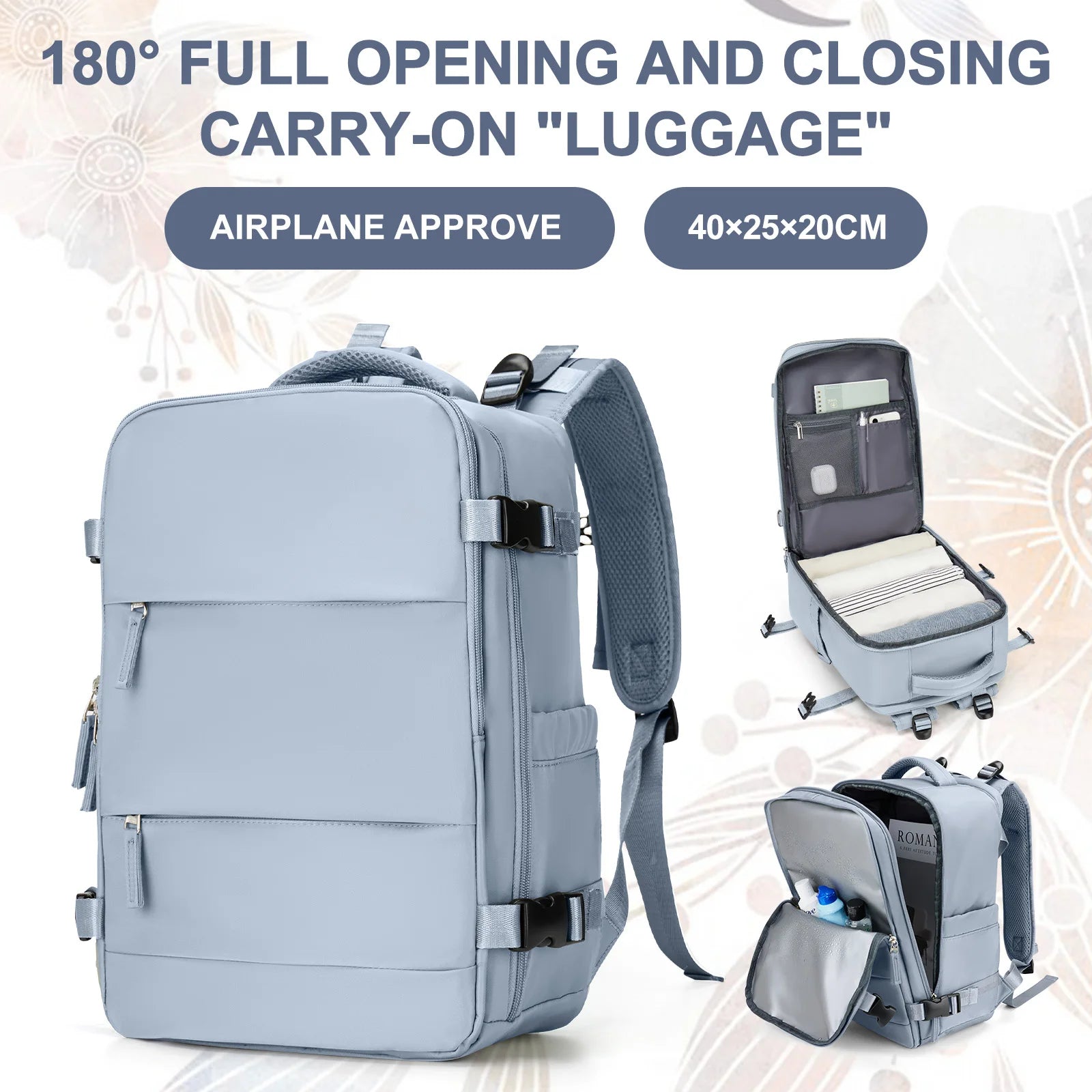 15.6inch Laptop Bag Men's Executive Work Backpack, Backpack Ryanair 40x20x25,Vacuum Packaged Travel Backpack Short-Trip Rucksack - Mammalook