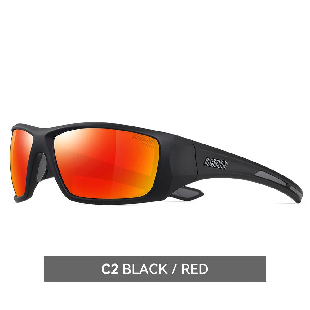 KDEAM Men's Cycling Sunglasses Polarized Great Elasticity Of TR90 Material Riding Sunglasses 1.2mm Thickness Polarizing Lenses - Mammalook