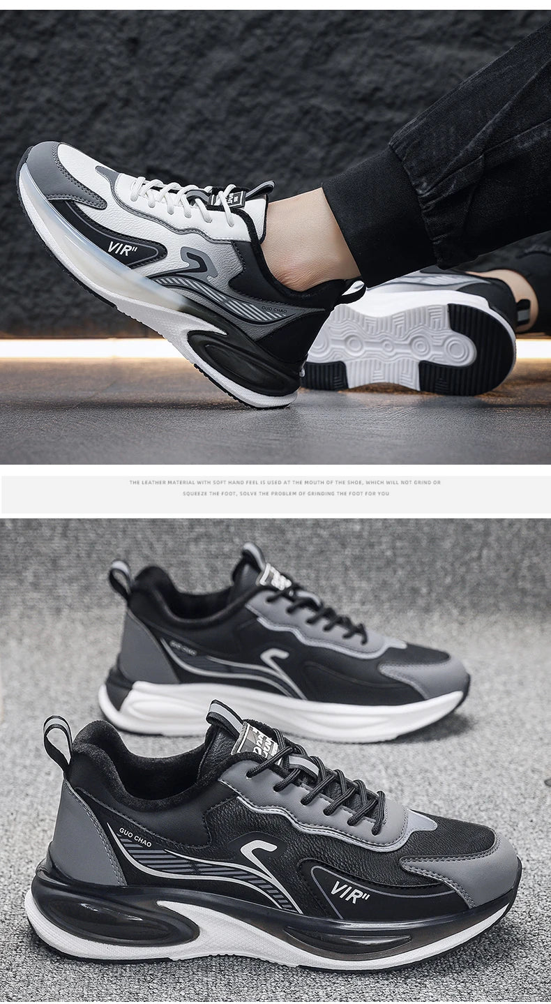 Men’s Platform Athletic Sneakers – Casual Street Style & Winter-Warm Sport Shoes