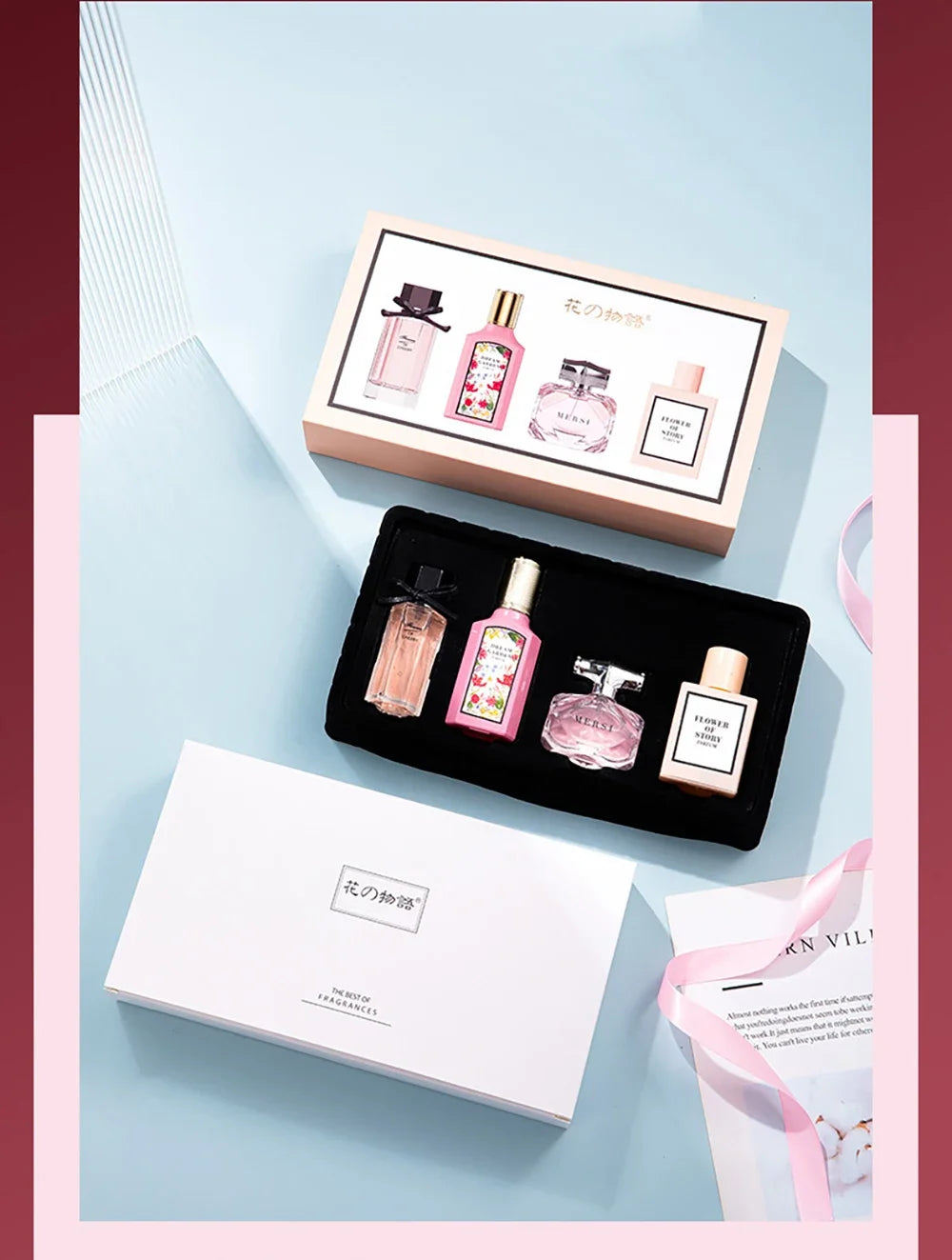 High Quality Women Perfume 110ML Gift Box Four Piece Set Eau De Parfum Floral Scent Lasting Fragrance Perfumes Mujer Originales