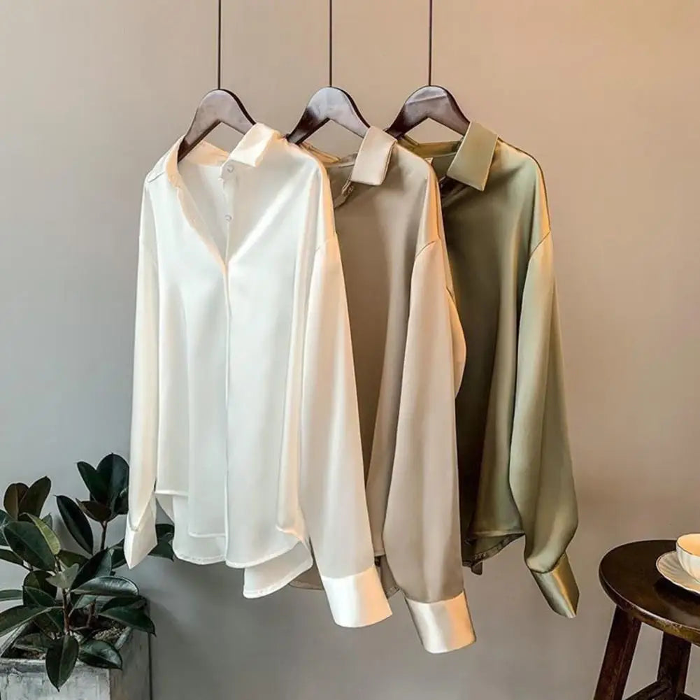 Long Sleeves Blouse - Turndown Collar