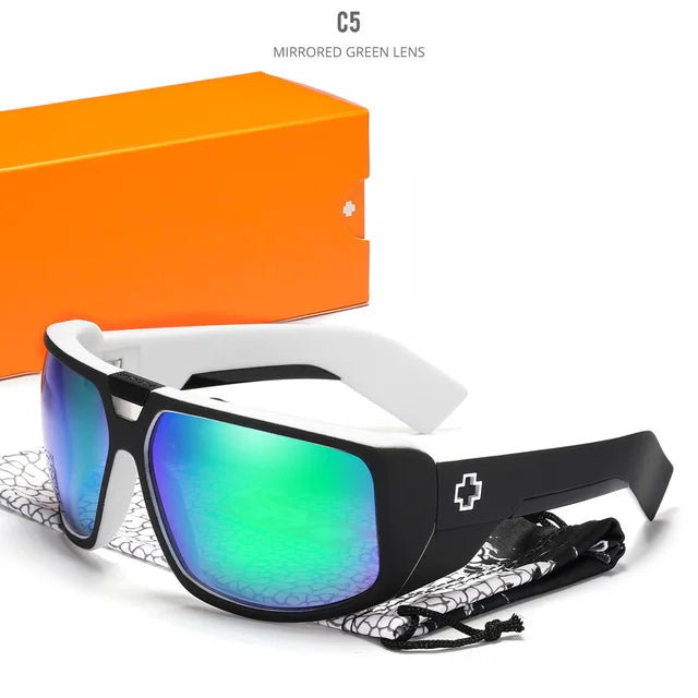TOURING Polarized Sunglasses Men UV400 Sport Driving Goggles Mirrored Shield Brand New Shades With Free Case - Mammalook