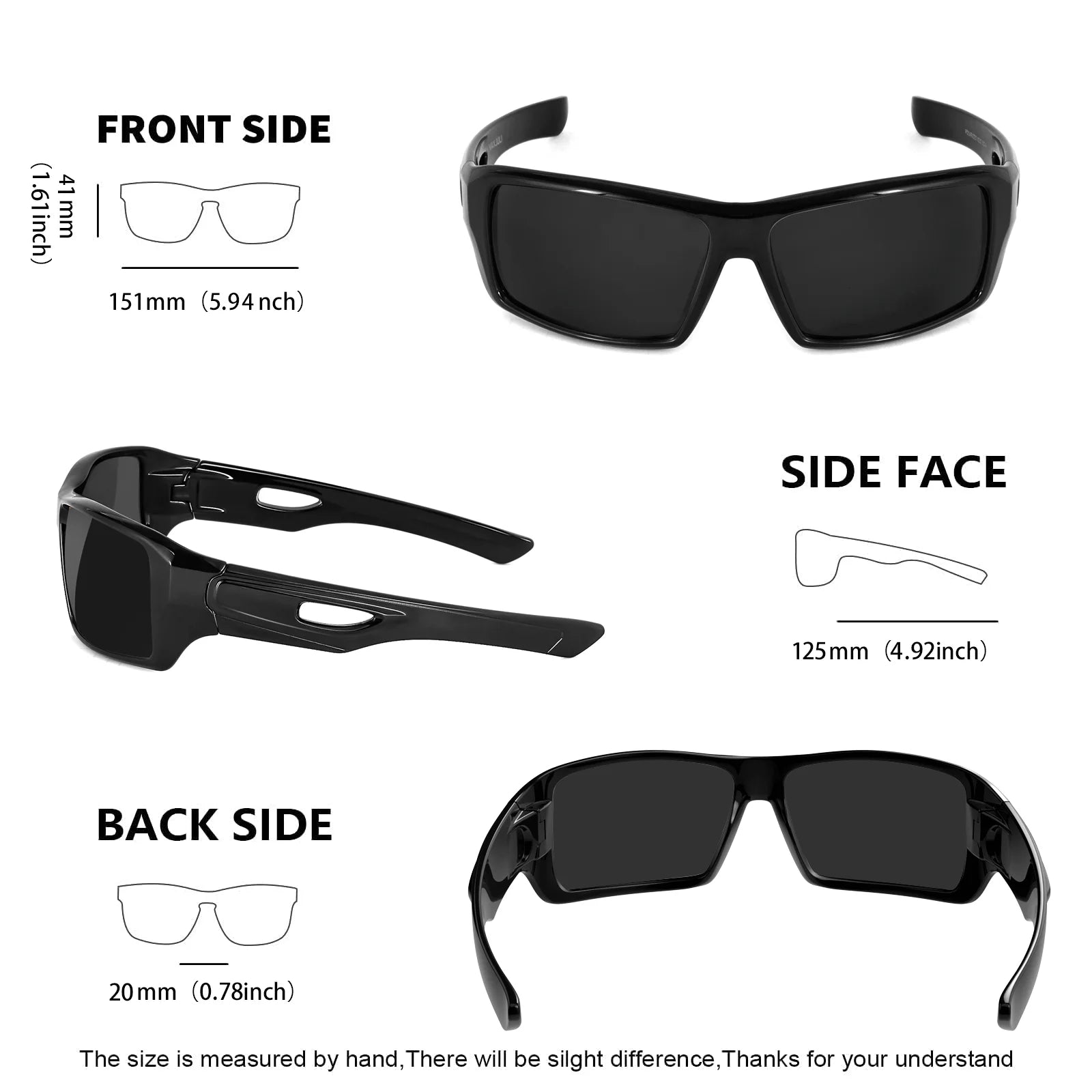 MAXJULI Polarized Wrap Around Sports Sunglasses for Big Heads Men Women UV400 Protection Sun Glasses 8232 - Mammalook