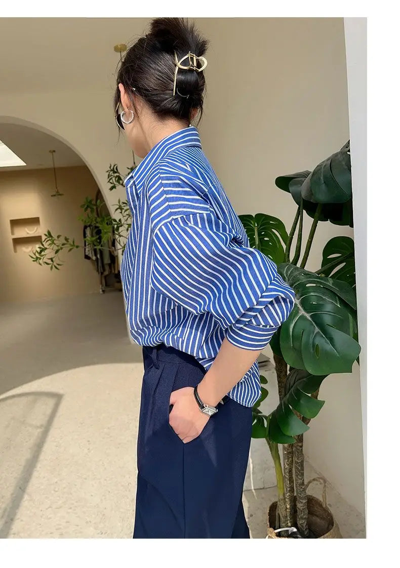Striped Shirt - Chiffon Blouse for Women