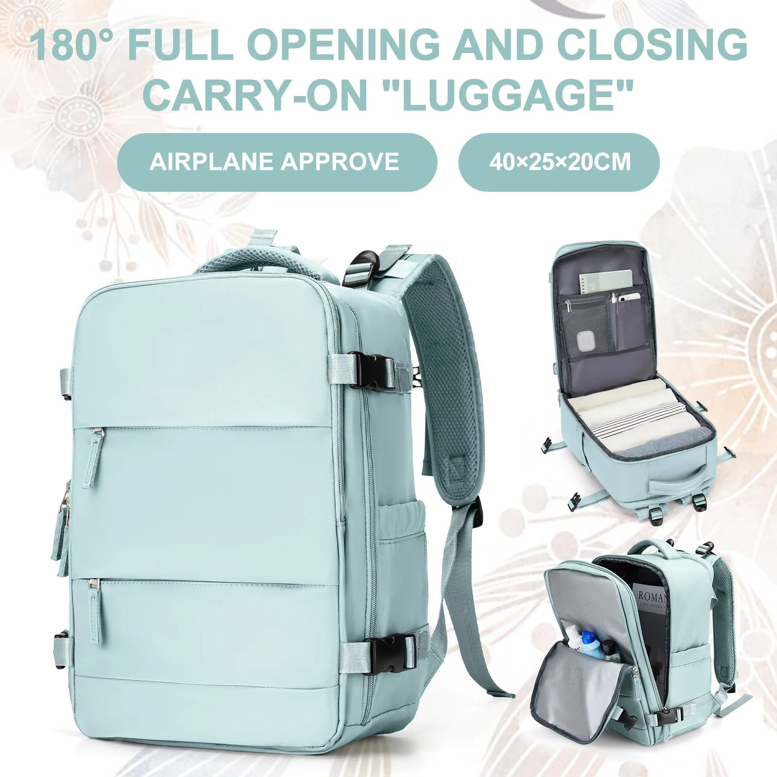 15.6inch Laptop Bag Men's Executive Work Backpack, Backpack Ryanair 40x20x25,Vacuum Packaged Travel Backpack Short-Trip Rucksack - Mammalook