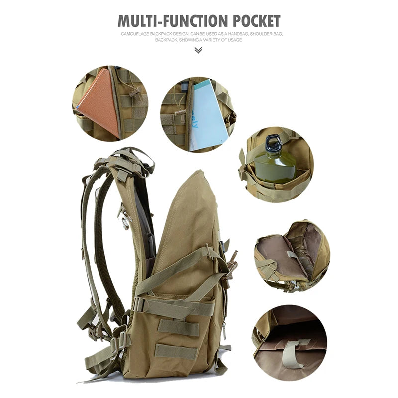 35L Men Hiking Tactical Backpack Outdoor Sport Hiking Trekking Backpack Camping Waterproof 3 Day Hunting Rucksack Backpack - Mammalook