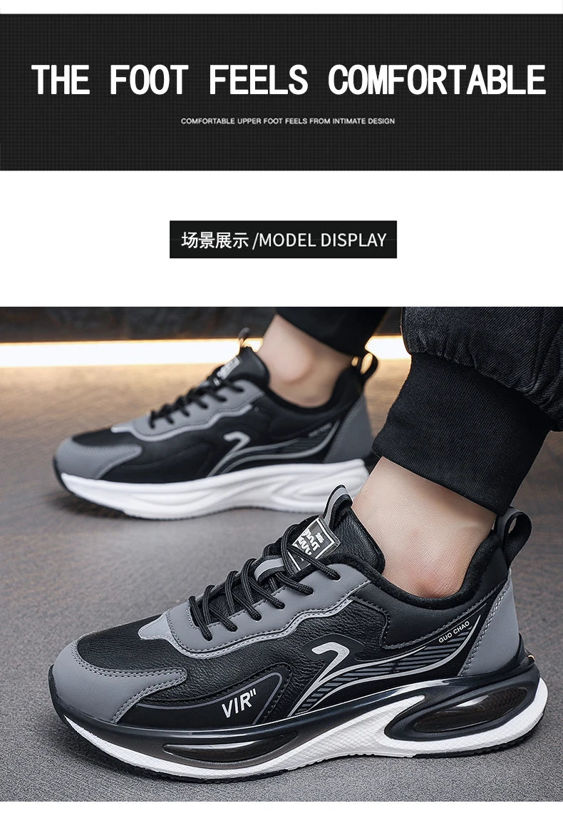 Men’s Platform Athletic Sneakers – Casual Street Style & Winter-Warm Sport Shoes