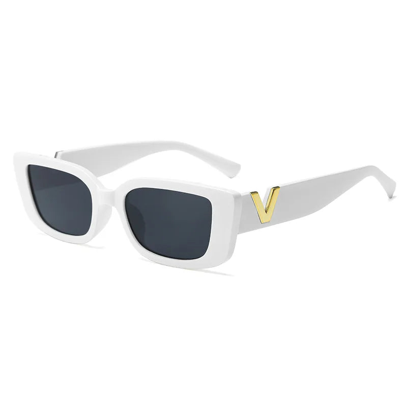 Retro Rectangle Sunglasses Women Brand Designer Vintage Small Frame Luxury V Sun Glasses Ladies Classic Black Square - Mammalook