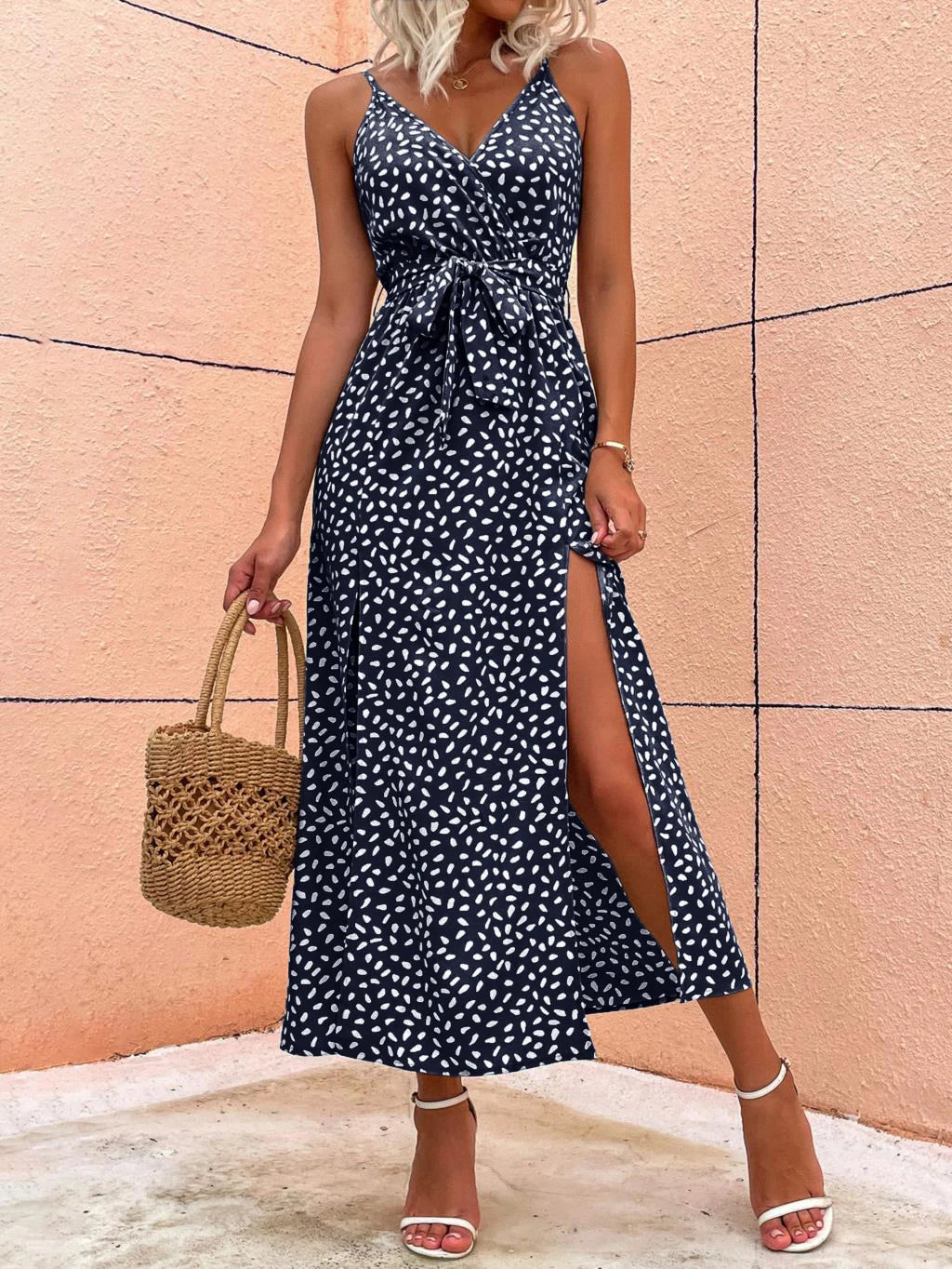 Summer Women Backless Floral Printed Dress
