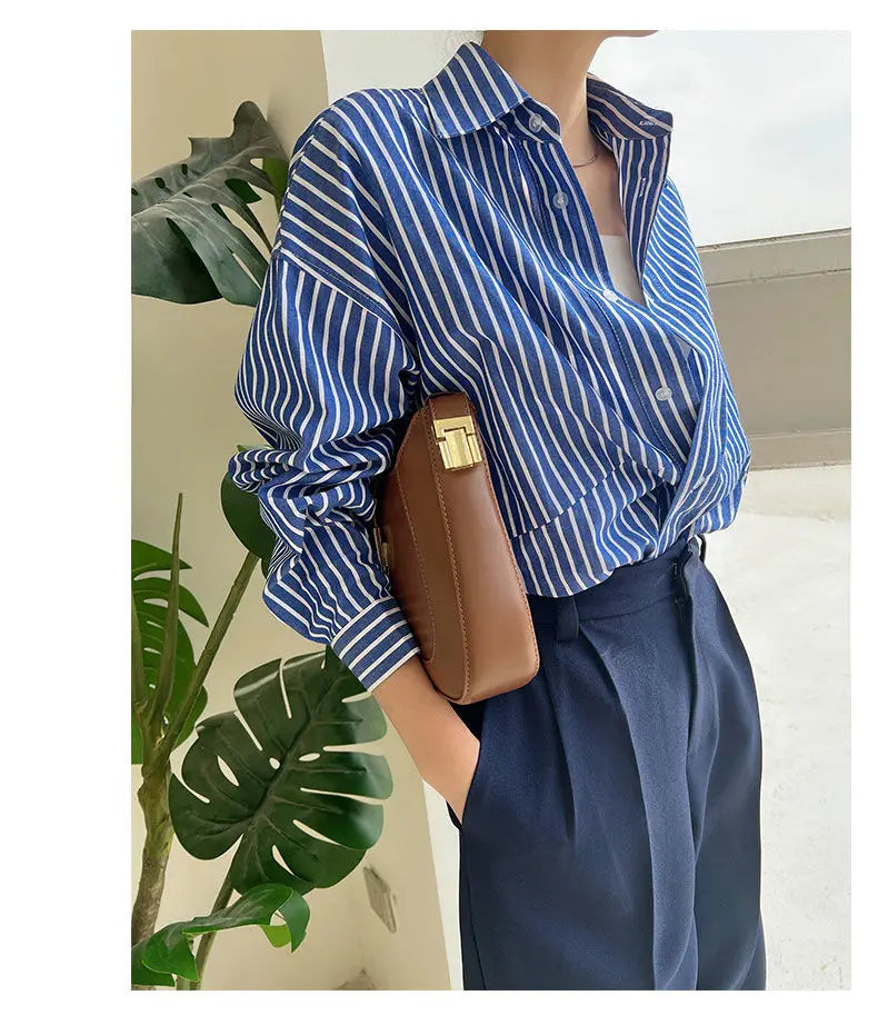 Striped Shirt - Chiffon Blouse for Women