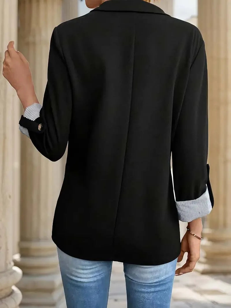 Button-Up Slim Fit Suit Jacket – Seven-Quarter Rolled Sleeve