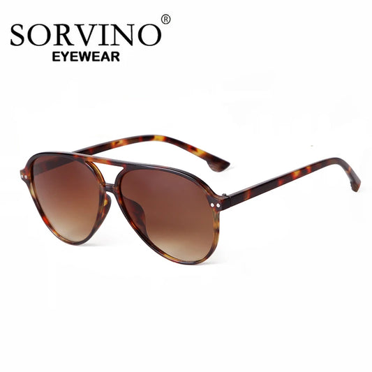 SORVINO 2024 Classic Pilot Sunglasses Women Men Brand Designer Gradient Leopard Brown Vintage Retro Sun Glasses - Mammalook