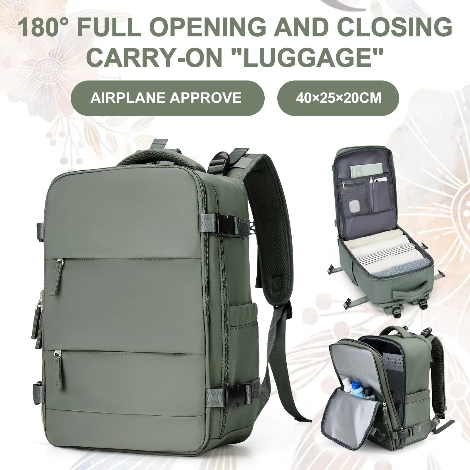 15.6inch Laptop Bag Men's Executive Work Backpack, Backpack Ryanair 40x20x25,Vacuum Packaged Travel Backpack Short-Trip Rucksack - Mammalook