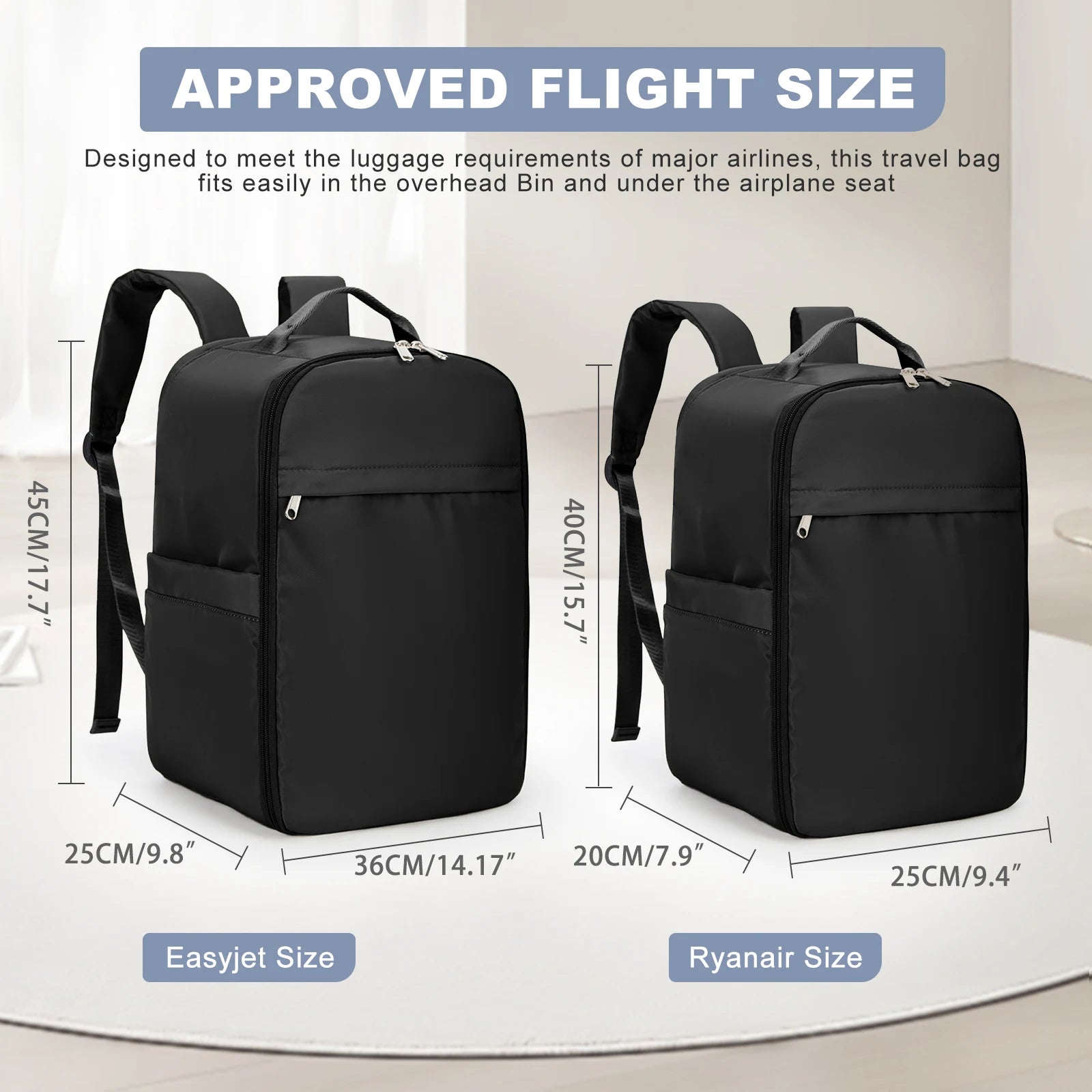 Ryanair Backpack 40x20x25 Cabin Bag, Hand Luggage Travel Backpack for Easyjet Cabin Bag 45x36x20, Laptop Backpack for Women/Men - Mammalook