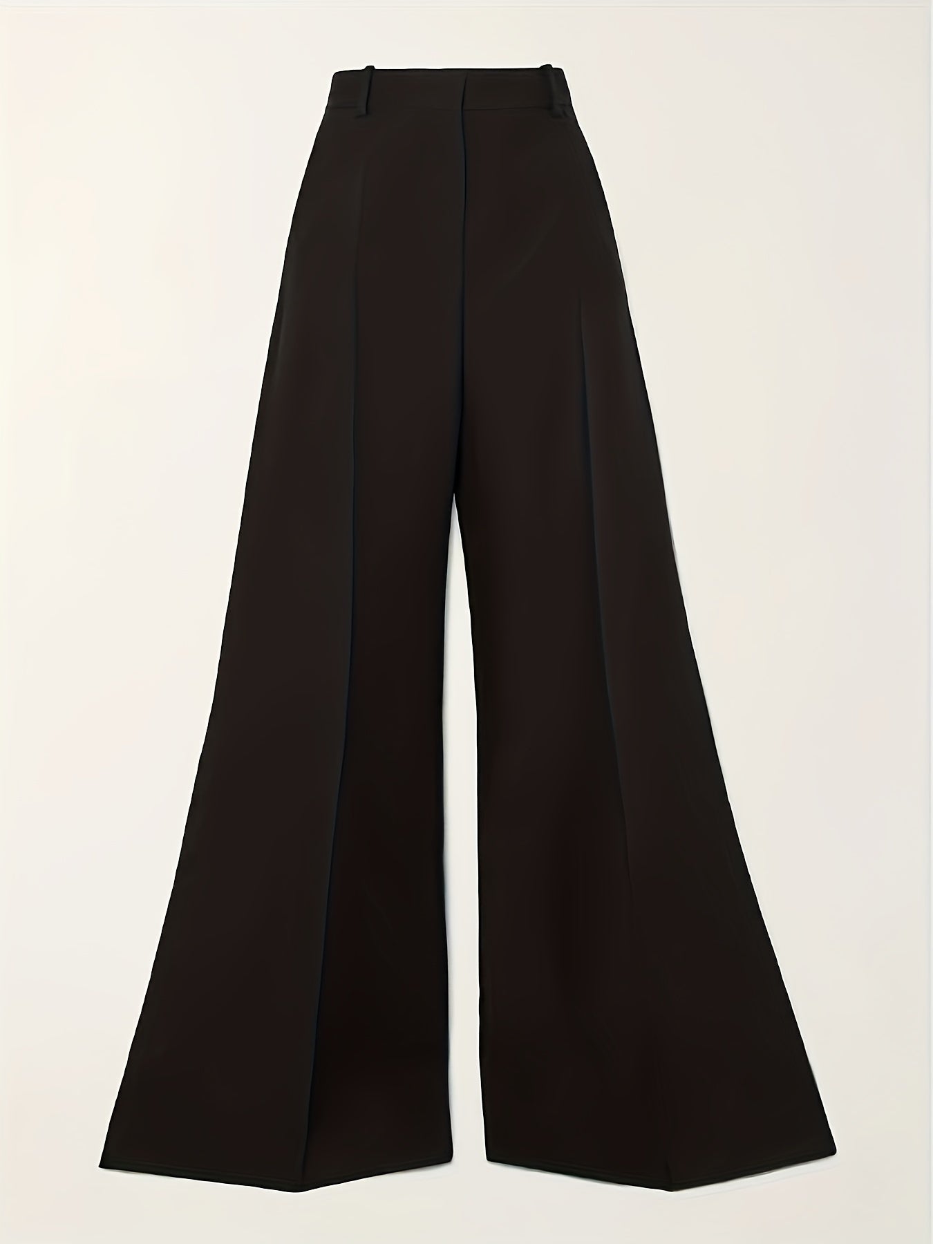 Solid Color Wide Leg Loose Pants, Elegant High Waist Simple Pants For Spring & Fall, Women's Clothing - Mammalook
