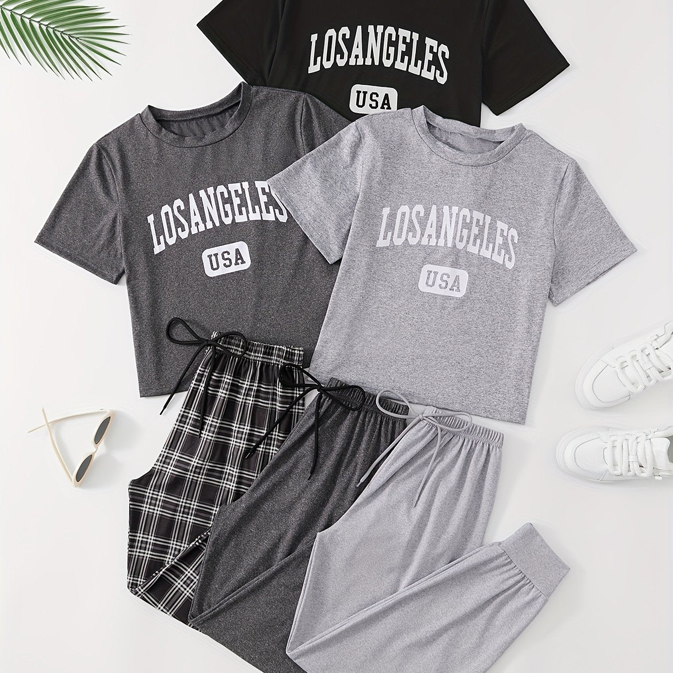 3-Piece Women's Letter Print pyjama Set - Mammalook