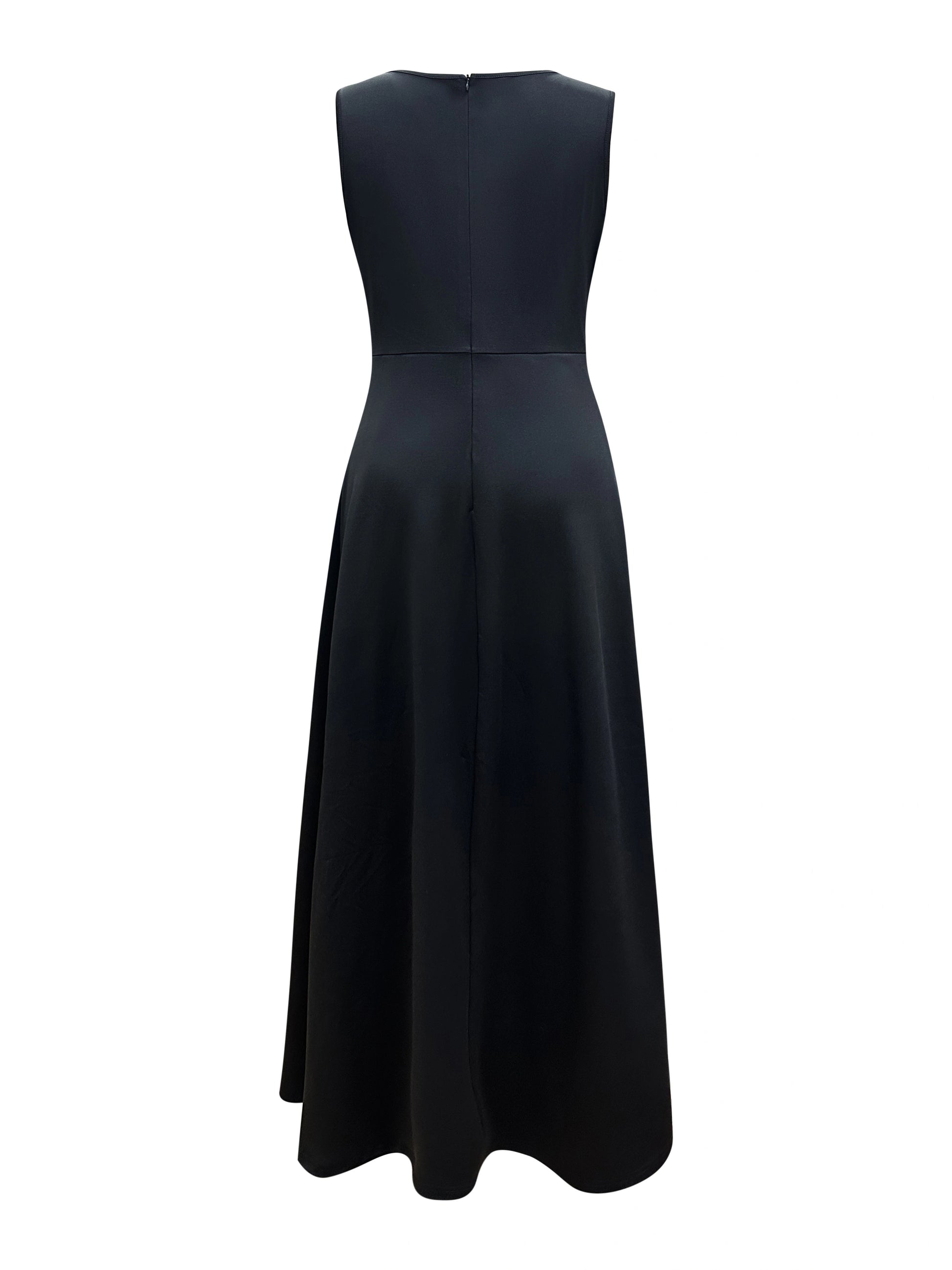 Color Block Crew Neck Jumpsuit, Elegant Sleeveless Wide Leg Jumpsuit For Spring & Summer, Women's Clothing - Mammalook