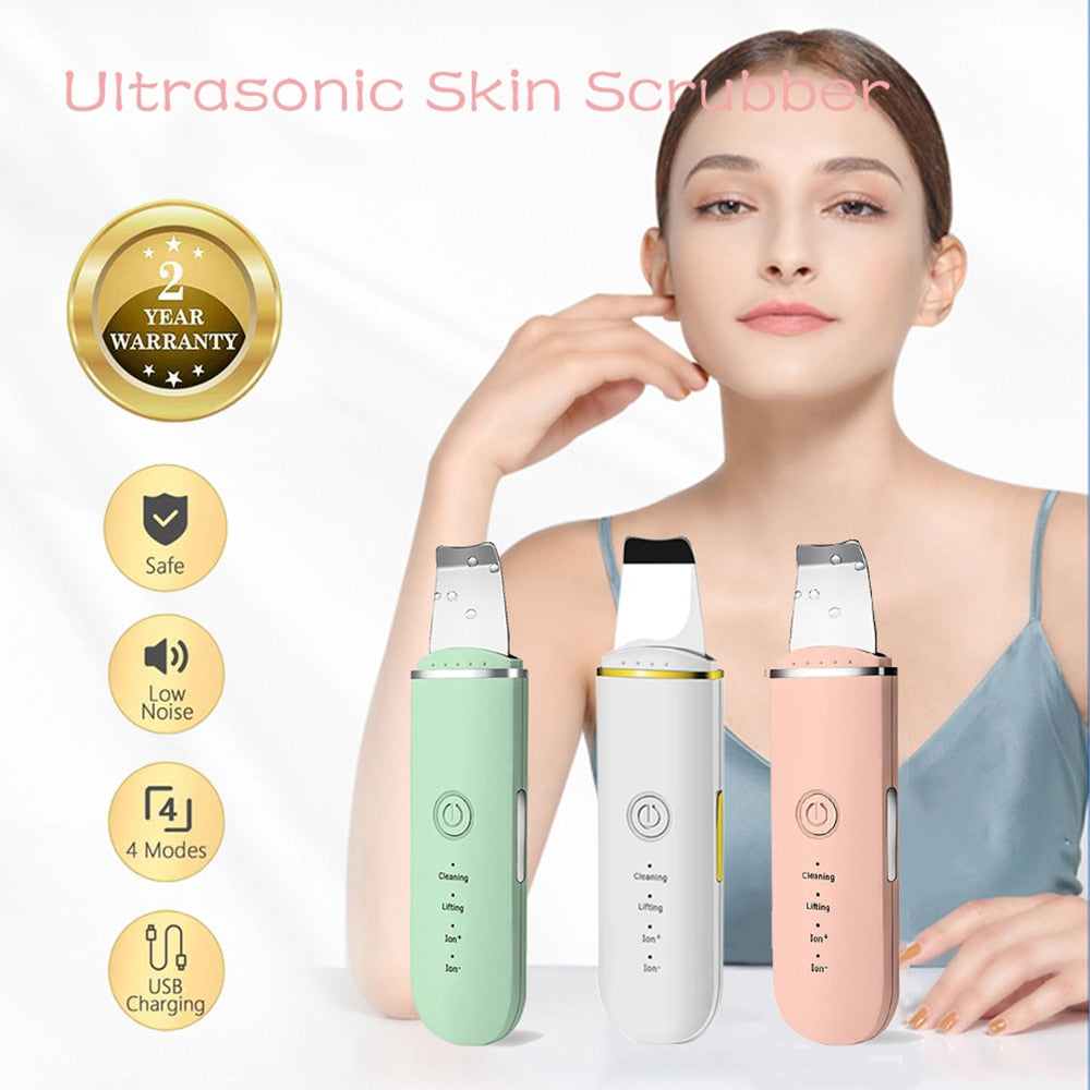 Beauty Ultrasonic Skin Scrubber USB Plug Facial Blackhead Remover Face Massager Skincare Tools Products Face Cleansing Acne - Mammalook