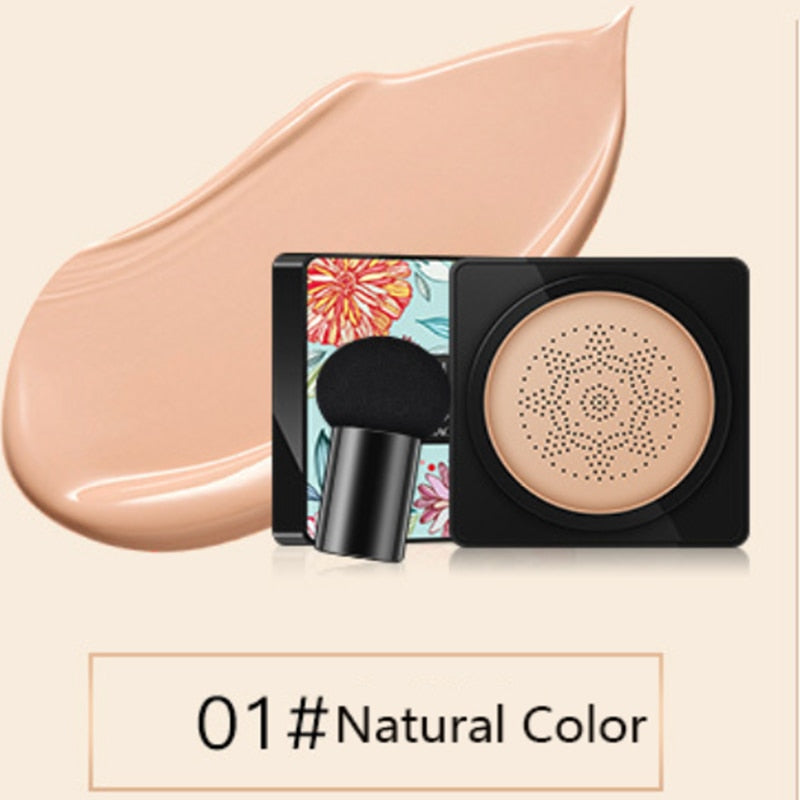 BB Air Cushion Foundation Mushroom Head CC Cream Concealer Whitening Makeup Cosmetic Waterproof Brighten Face Base Tone - Mammalook