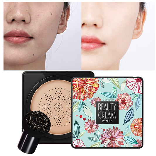 BB Air Cushion Foundation Mushroom Head CC Cream Concealer Whitening Makeup Cosmetic Waterproof Brighten Face Base Tone - Mammalook
